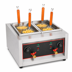 Cuiseur à pâtes électrique commercial 220V, bouilloire à nouilles de comptoir en acier inoxydable, équipement de cuisson de pâtes à 2/4/6 paniers, fournisseur - Product Image 1