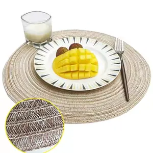 El yapımı özel dokuma Placemats yuvarlak masa Pad yalıtım matı için yemek masası Mat