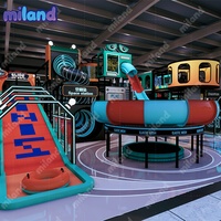 Aire de jeux intérieure souple de 1200 m² avec grand toboggan, centre d'aventure personnalisé pour enfants, équipement de terrain de jeux, à vendre