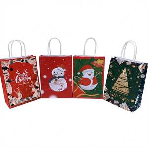 KUAIMA 22*11*27cm Christmas Kraft Paper <b>Bag</b> Party Gift <b>Bag</b> Kraft Elk Christmas Tree Snowman Party <b>Shopping</b> <b>Bag</b> - Product Image 6
