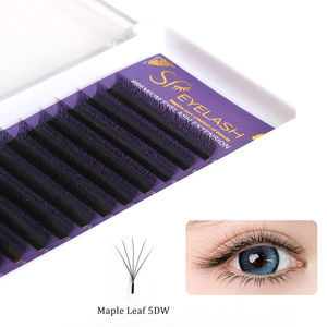 SP EYELASH <strong>Volume</strong> 0.07mm Thickness C D M L <strong>Curl</strong> Lash Extension Maple Leaf 5D W Shape Clover Lashes Individual False Eyelashes - Product Image 3
