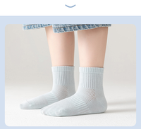 Vente en gros de chaussettes pour enfants, filles, garçons, bambins, printemps été, chaussettes en maille cool, respirantes et confortables en coton