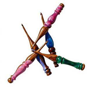 Wooden & Resin Fashion <b>Crochet</b> <b>Hook</b> Needles <b>Set</b> 20cm 3mm Colorful Convenient for Hand Knitting and <b>Crochet</b> DIY Crafts - Product Image 5