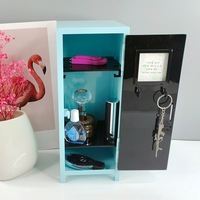 Boîte de rangement cosmétique portable mignonne et féminine en métal, mini armoire de rangement de bureau pour la maison, la chambre ou le bureau
