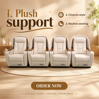 Canapé en cuir moderne de luxe Mobilier VIP Home Cinéma Fauteuils inclinables électriques Canapé en cuir véritable pour cinéma en métal