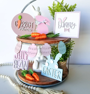 ชุดถาดรองหกชั้นสำหรับตกแต่งถาดอีสเตอร์ป้ายกรอบ3D กระต่ายไข่ขนาดเล็กถาดฉัตรของตกแต่ง - Product Image 2