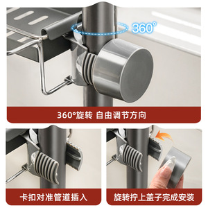 Cesta de almacenamiento cuadrada de acero inoxidable para fregadero, montada en la pared, para paños de cocina, esponjas y cepillos, tamaño L - Product Image 5