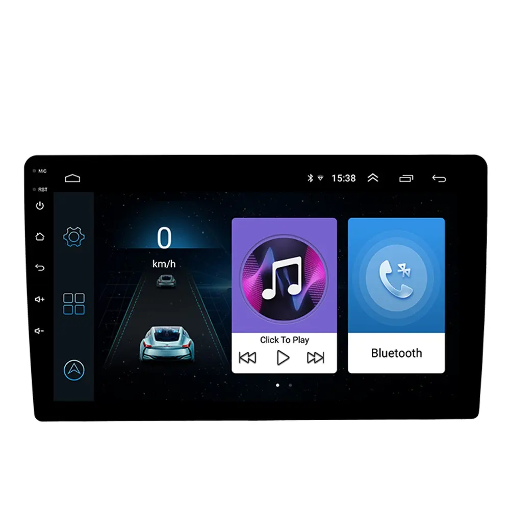2 Din Android 12 9-Zoll-Rückfahrkamera Voll-Touchscreen Double Din Car DVD-Player 1 16 GB mit IPS-Bildschirm