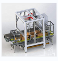Système de palettisation industriel Delta Spider Robot pour l'emballage de cartons, avec robot de préhension et placement de cartons, et système de chargement par le haut