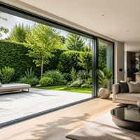Ventana Corredera de Aleación de Aluminio con Doble Vidrio Templado, Diseño de Pantalla a Medida para Ventilación de Apartamentos y Casas Modernas