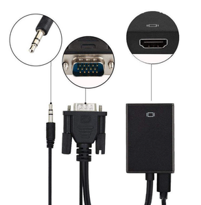 Câble VGA <span class=keywords><strong>vers</strong></span> HDMI en gros, 1080P avec <span class=keywords><strong>audio</strong></span> stéréo, alimentation USB, Plug and Play pour ordinateur portable, ordinateur de bureau, moniteur, téléviseur, projecteur - Product Image 4