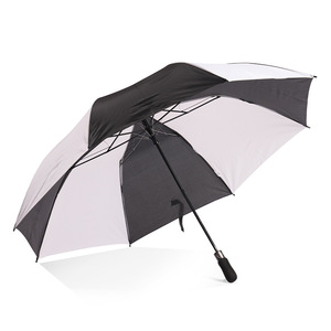 Foreign Trade Business Increase Printable Logo Semi-Auto Open Classic Pongee Promotional Foam Handle Rain Shine <b>Umbrella</b> - Product Image 1