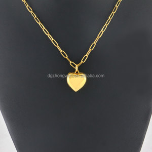ZhongWen impermeable regalo familiar acero inoxidable 18K chapado en oro foto interior <span class=keywords><strong>corazón</strong></span> medallón colgante collar - Product Image 5