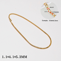 Collier pour homme à longueur réglable, plaqué or, chaîne à maillons à base plate en fer avec fermoir à bouton, bijoux pour usage quotidien
