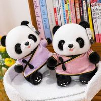Peluche Panda en Gros, Peluche Panda Mignonne Personnalisée, Mini Poupée Panda Douce, Breloque de Sac, Souvenir, Cadeau en Gros OEM