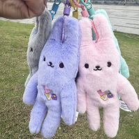 Gantungan Kunci Boneka Kelinci Bunga Pir Kejutan Kawaii Bahan Poliester 20x10cm Desain Khusus untuk Usia 14 Tahun ke Atas