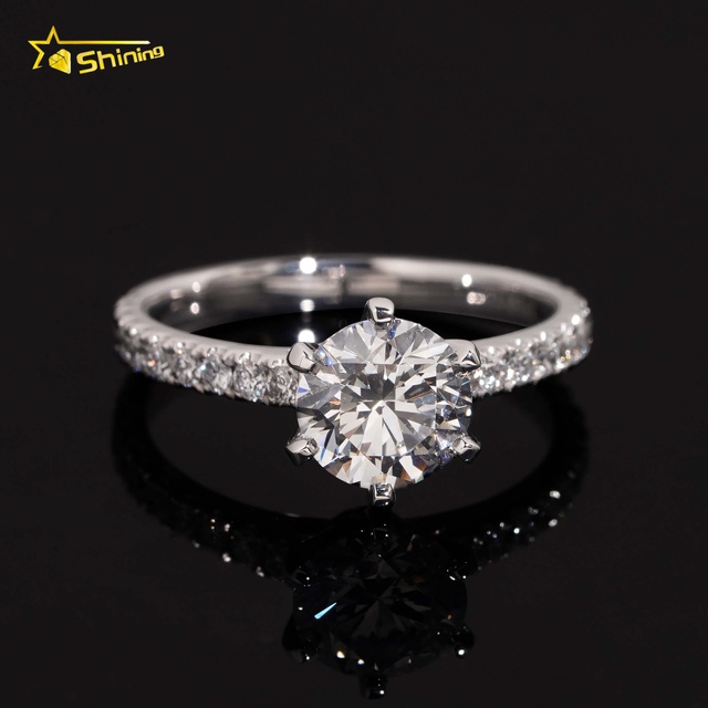 Fashion Style  Hot Sale Jewelry 1.5ct Lab Grown Diamonds Wedding Ring Platinum PT950 Lab Diamond Engagement Ring for Women