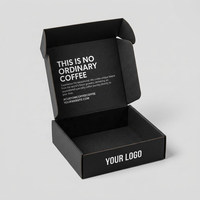 Individuell Bedruckte Schwarze Papierbox, Matte Wellpappe-Versandbox, Geschenkverpackungsbox mit Eigenem Text und Logo für Kaffee