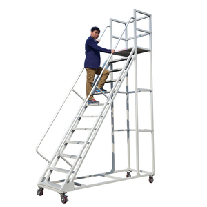 Vua toàn cầu kho leo xe di động nền tảng thang với bánh xe kệ kho siêu thị kiểm đếm nhặt Phân thang - Product Image 4