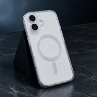 Coques de téléphone magnétiques antichoc populaires en TPU+PC transparent avec cadre, design de luxe peint aux UV pour 17