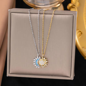 Accessori alla moda <span class=keywords><strong>luna</strong></span> <span class=keywords><strong>e</strong></span> <span class=keywords><strong>sole</strong></span> <span class=keywords><strong>collana</strong></span> pendente <span class=keywords><strong>con</strong></span> diamanti per fidanzata accessori regalo per coppia - Product Image 3