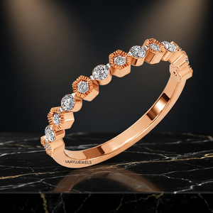 Anillo de Boda de Lujo con Diamantes Cultivados en Laboratorio, Corte Redondo, Multicorte, para Mujer, en Oro de 10K, 14K, 18K, Plata 925, 935 - Product Image 1