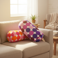 Coussins cylindriques personnalisés à imprimés points, oreillers de sieste pour la maison, le bureau et les voyages, soutien du cou, rembourrés de microbilles, portables