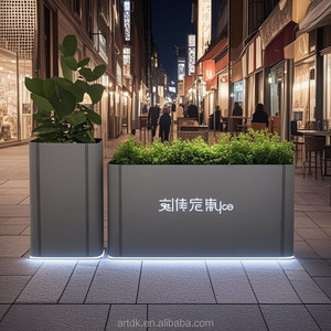 146 <span class=keywords><strong>Vasi</strong></span> per Fiori in Acciaio Inox su Misura con LED, Fioriere Decorative per Centri Commerciali e Aeroporti - Product Image 1