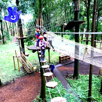 Mur d'escalade commercial en filet arc-en-ciel, filets de pouce en nylon, parcours de cordes intérieur, structure en alliage d'aluminium, mur de jeu pour parc d'attractions pour enfants