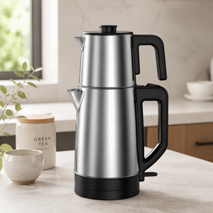 Samovar Eléctrico de Acero Inoxidable de Doble Pared, <span class=keywords><strong>Hervidor</strong></span> de Agua de 0.8L/2L con Apagado Automático y Función para Mantener el Agua Caliente, para el Hogar y la Cocina - Product Image 1