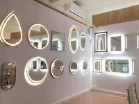 Miroir circulaire moderne d'usine de taille différente personnalisé miroir antiexplosion sans cadre suspendu au mur pour salle de bain miroir LED rond
