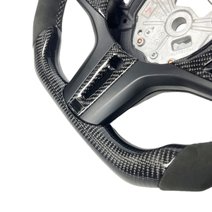 Volante de Fibra de Carbono Negra Estilo Normal para <span class=keywords><strong>BMW</strong></span> 2018-<span class=keywords><strong>2023</strong></span> G30 G31 G38 G32 G11 G16 con Calefacción y Orificios para Paletas de Cambio - Product Image 4