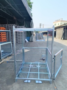 Solution de stockage verticale empilable en métal perforé, <span class=keywords><strong>bac</strong></span> de rangement durable en acier pour entrepôt, idéal pour la <span class=keywords><strong>logistique</strong></span> et la réduction de la consommation d'espace - Product Image 3