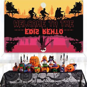 Décorations de fête d'anniversaire Stranger, Bannière de bienvenue « Welcome to the Other Side », Fond de scène Forêt d'<span class=keywords><strong>horreur</strong></span>, Halloween personnalisable - Product Image 6