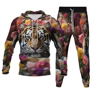 Automne hiver hommes marque de mode décontracté sport ensemble en gros sweat à capuche pantalons de survêtement lâche <span class=keywords><strong>Pull</strong></span> 100% Polyester imprimé - Product Image 3