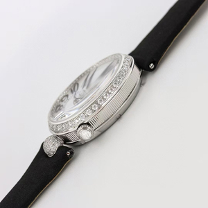 Premium High Quality Automatic <b>Mechanical</b> White Dial Oval Silver Case Diamond Bezel High Precision Luxury Elite Women Timepiece - Product Image 3
