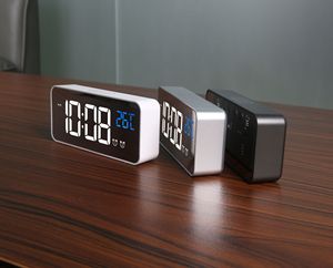 Có thể điều chỉnh khối lượng sạc Led âm nhạc kỹ thuật số Đồng hồ 13 bài hát 2 Độc Lập Báo động gương hiển thị Thạch Anh Phong trào để sử dụng nhà - Product Image 6