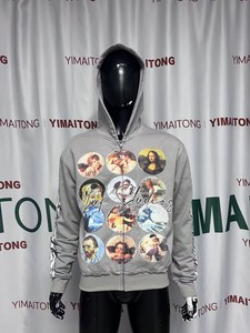 Sweat-shirts à capuche personnalisés en molleton bouclette 420 g/m² Streetwear Y2K, coupe oversize, effet délavé soleil et usé, coupe courte - Product Image 4