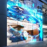 Pantalla Led transparente digital Pantalla de visualización de película Led flexible P10 Video COB Tech Pantallas LED transparentes