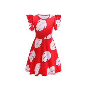Disfraz <span class=keywords><strong>de</strong></span> Halloween para TV y Cine, Vestido Rojo Estampado con Manga Corta, Disfraz <span class=keywords><strong>de</strong></span> Princesa para Niña, Vestido <span class=keywords><strong>de</strong></span> Fiesta - Product Image 3