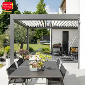Pérgola Bioclimática Eléctrica con Rejillas de <span class=keywords><strong>Aluminio</strong></span>, Gazebo para Exteriores, Jardín, Balcón, <span class=keywords><strong>Precio</strong></span> de Fábrica - Product Image 5