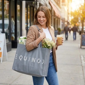 Sacs non tissés grande capacité en gros, sacs de courses <span class=keywords><strong>éco</strong></span>logiques avec poignées renforcées, en tissu non tissé recyclable - Product Image 3