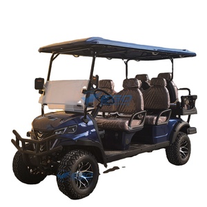 Resorts Transportation Vehicles Road Club Car Hunting Black 6 Seater Electric Golf Cart 4 Wheels 30-50Km/h <b>Speed</b> 50-70km Range - Product Image 1