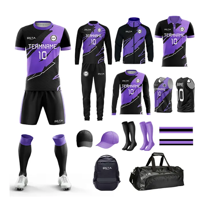 Beta High Quality Football Kits Full Set Soccer Kit Youth Custom Soccer Jersey 2024 Quick Dry Football Shirt Men Soccer Wear