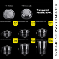 Contenants alimentaires transparents hermétiques avec couvercles, personnalisables avec logo, 8/12/14/16/24/32 oz, pour salades, fruits, desserts