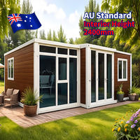 Maisons préfabriquées standard australiennes de 40 pieds, petites maisons modulaires, prêtes à l'emploi, 2 chambres, structure en acier, maisons préfabriquées en conteneurs personnalisées