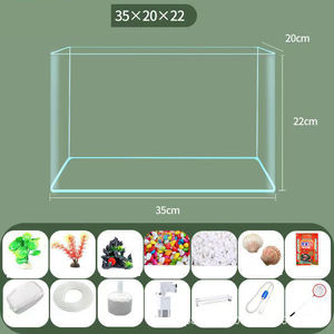 Woonkamer kleine goudvisbak transparante glazen visbak <span class=keywords><strong>aquarium</strong></span> met zuurstofverlichting - Product Image 6