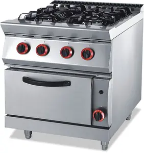 TARZAN Stainless Steel Standtop 6 Burner Gas Ranges With Oven Commercial Heavy Duty Gas Stove Kitchen Gas Range