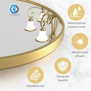 Specchio irregolare asimmetrico nuvola specchio ondulato oro incorniciato specchio da parete per <span class=keywords><strong>soggiorno</strong></span> bagno camera da letto - Product Image 6