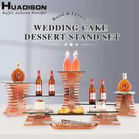 Matériel de restauration Huadison, buffet royal, présentoir à desserts, support à cupcakes rose gold pour mariage